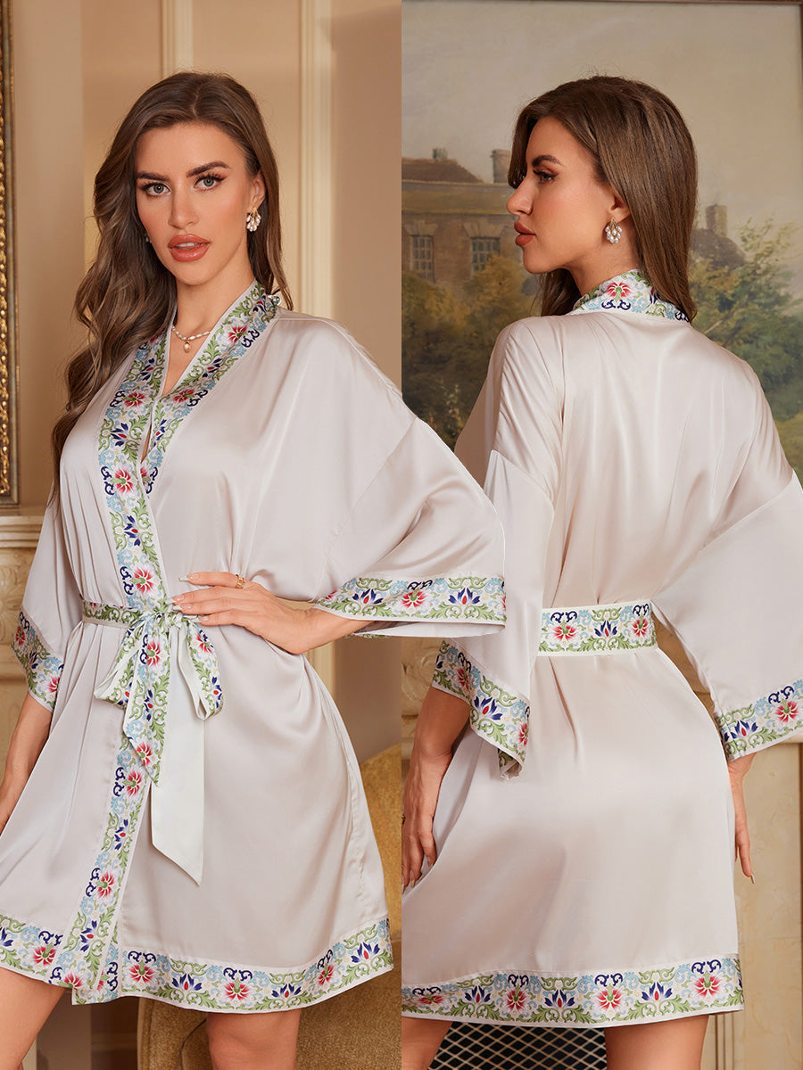 Ivory Elegant Satin Robe