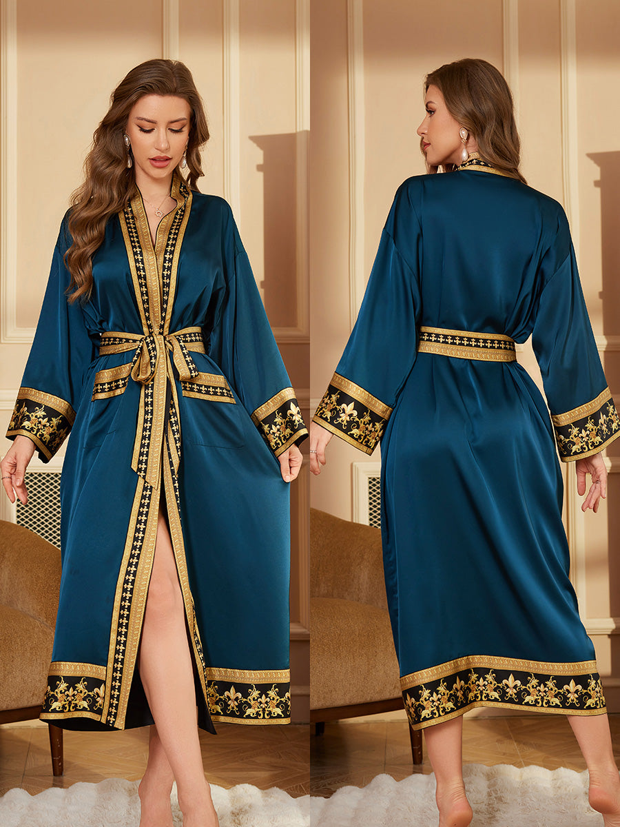 Deep Green Luxury Satin Robe