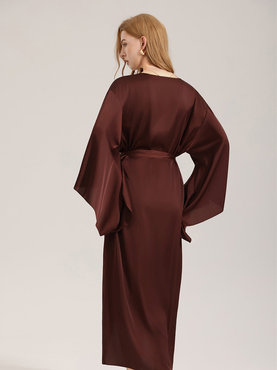 Solid Satin Kimono Robe
