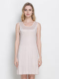 100% Mulberry Silk Sleeveless Nightgown Side Slit Sleep Dress