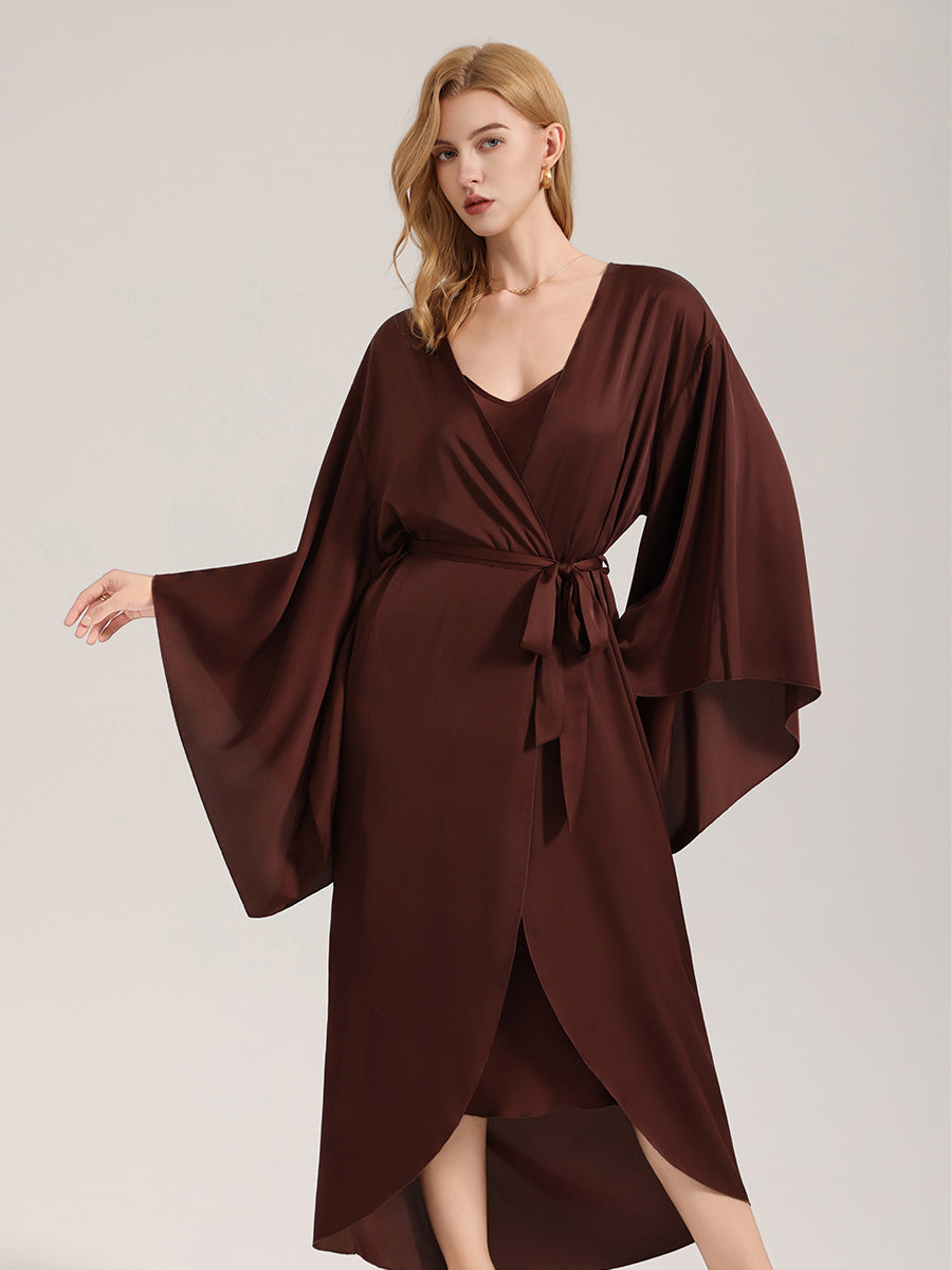 Solid Satin Kimono Robe
