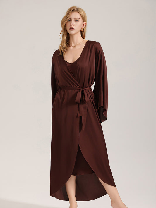 Solid Satin Kimono Robe
