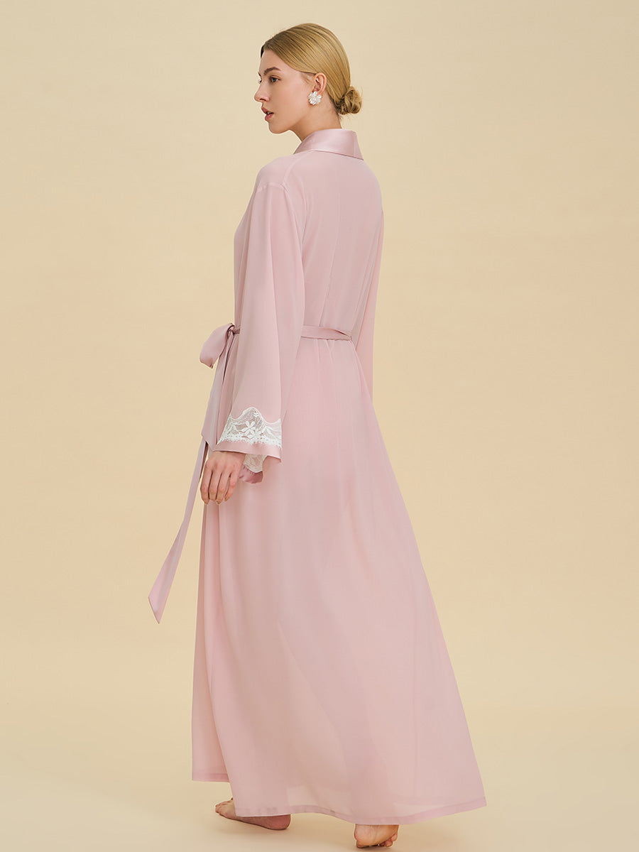 Blush Pink Chiffon Maxi Robe