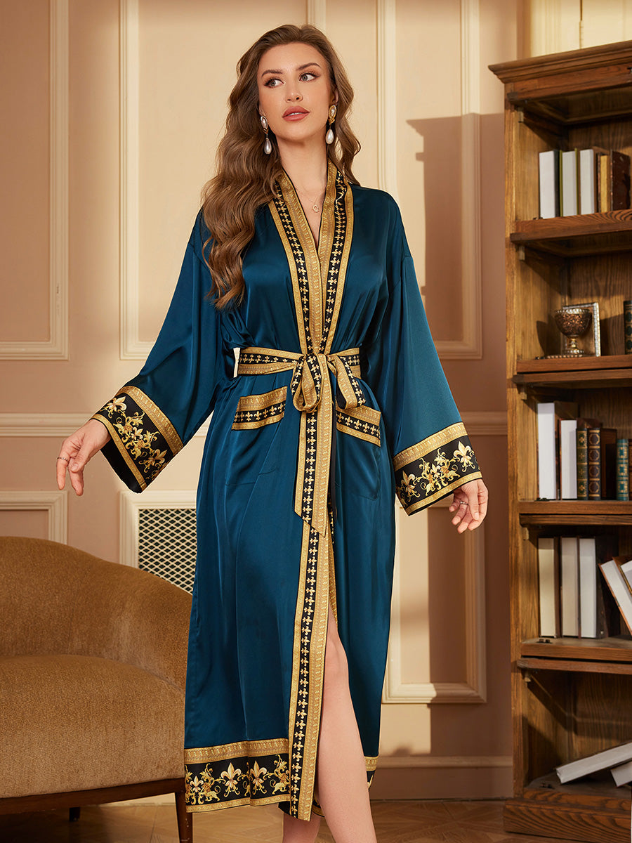Deep Green Luxury Satin Robe