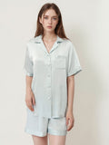 Short Sleeve Button Front Pajama Shorts Set