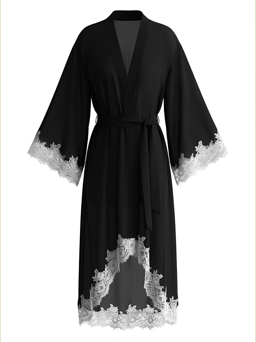 Black Chiffon Maxi Robe