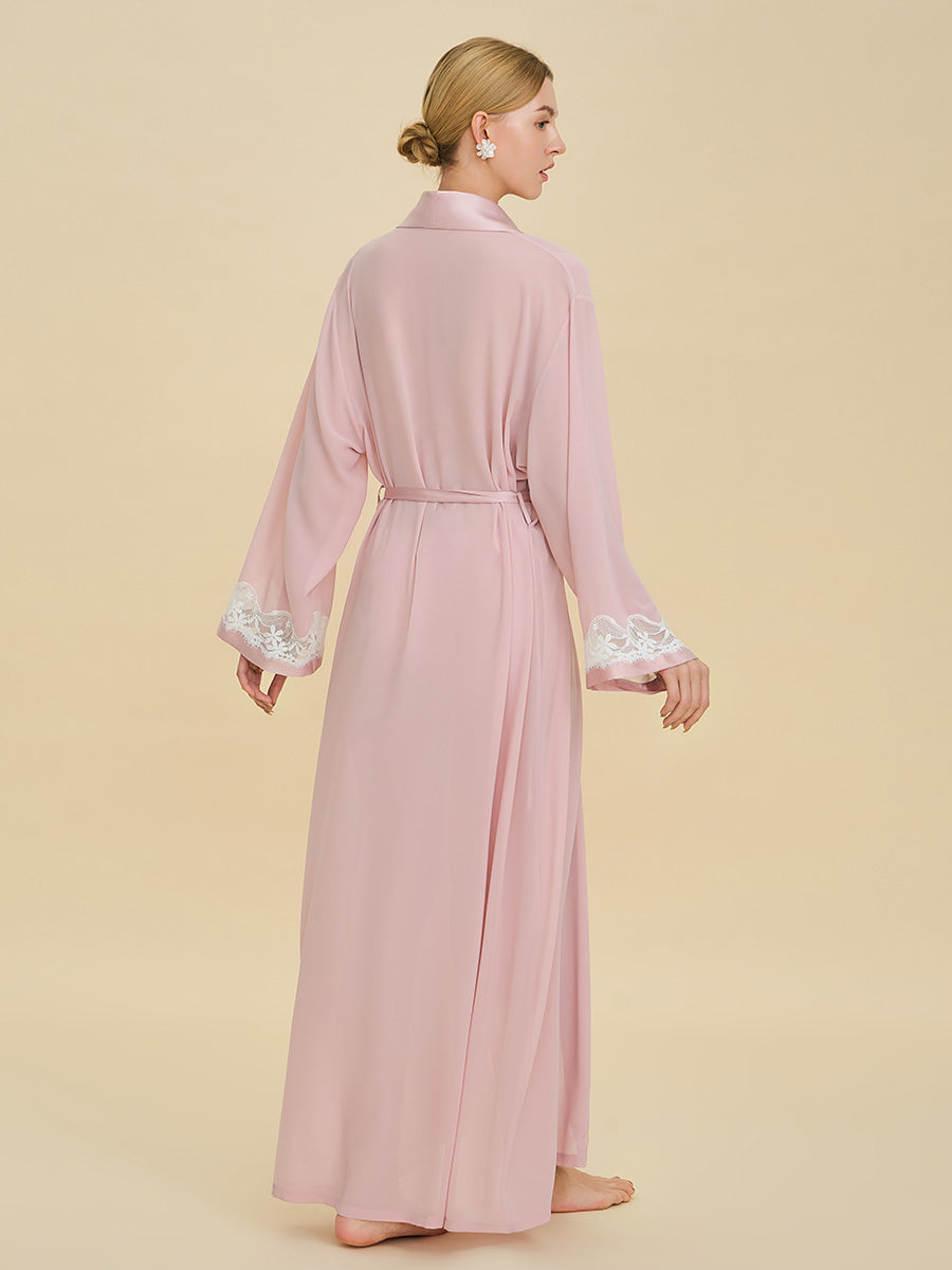 Blush Pink Chiffon Maxi Robe