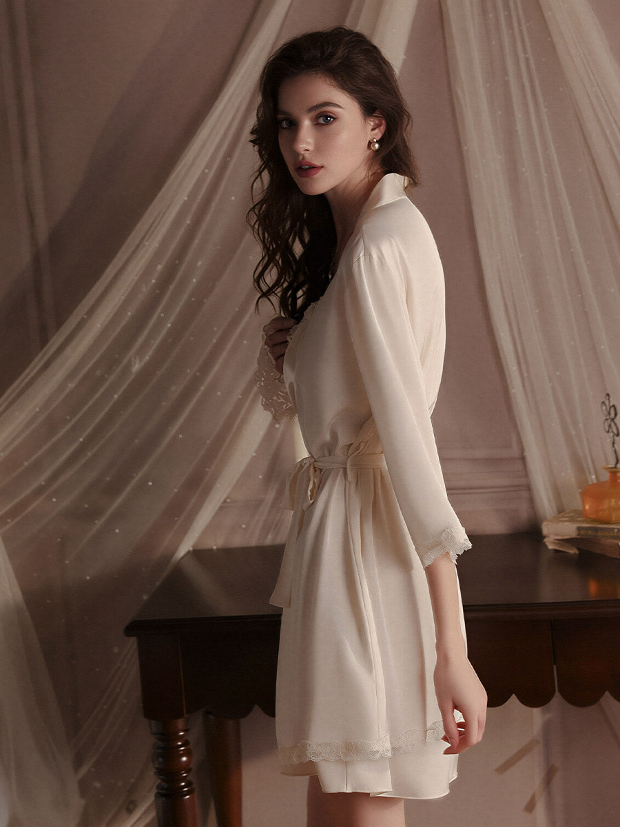 Satin Chemise & Robe Sleepwear Set